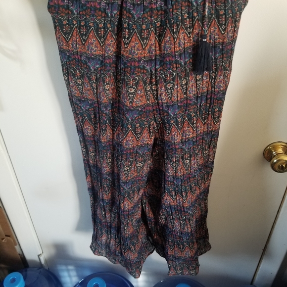 Bohemian Airy Jumpsuit Floral Pattern Boho Breezy Festival One Piece - Picture 7 of 7